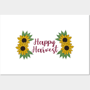 Happy Harvest Sunflower Posters and Art